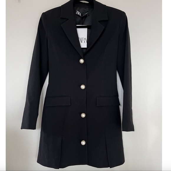 Zara Jackets & Blazers - NEW Zara Pearl Button Blazer Dress
